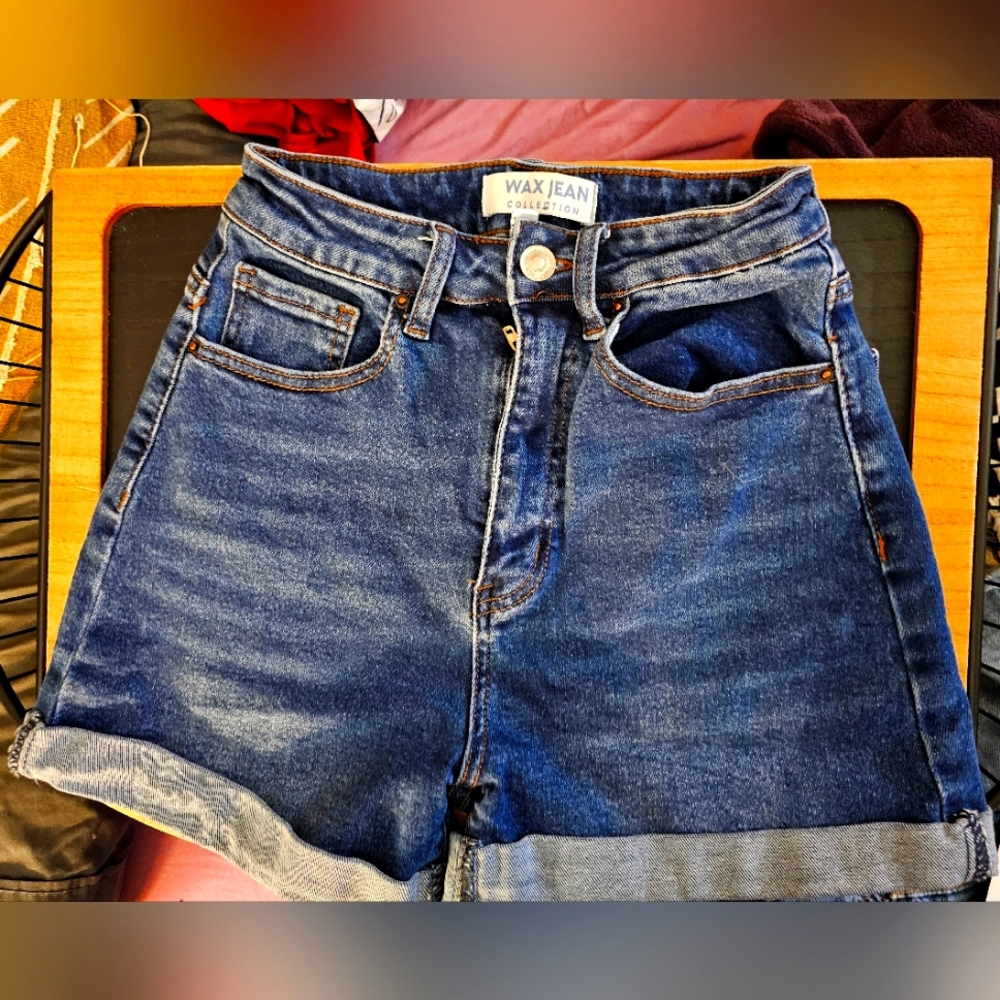 Denim booty shorts